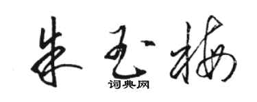 駱恆光朱玉梅草書個性簽名怎么寫