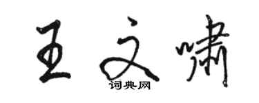 駱恆光王文嘯行書個性簽名怎么寫