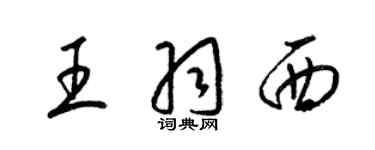 梁錦英王羽西草書個性簽名怎么寫
