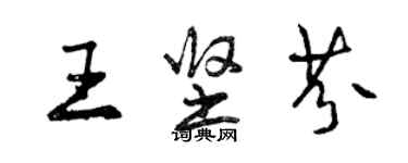 曾慶福王堅芬行書個性簽名怎么寫