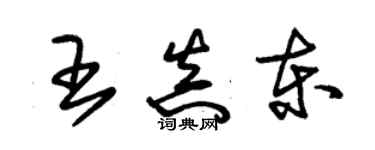 朱錫榮王真東草書個性簽名怎么寫