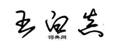 朱錫榮王白真草書個性簽名怎么寫