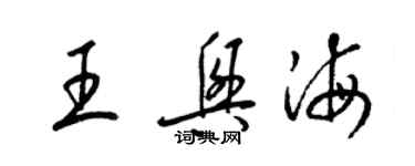 梁錦英王興海草書個性簽名怎么寫