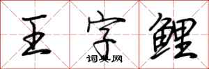 荊霄鵬王字鯉行書怎么寫