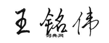 駱恆光王銘偉行書個性簽名怎么寫