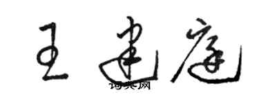 駱恆光王建庭草書個性簽名怎么寫