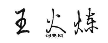 駱恆光王火煉行書個性簽名怎么寫