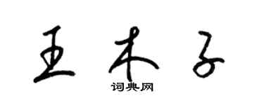 梁錦英王木子草書個性簽名怎么寫