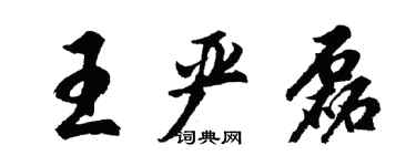 胡問遂王嚴磊行書個性簽名怎么寫