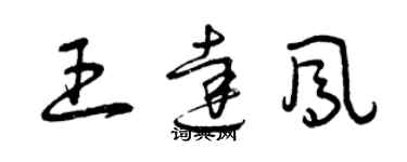 曾慶福王達鳳草書個性簽名怎么寫