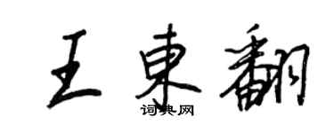 王正良王東翻行書個性簽名怎么寫
