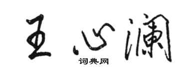 駱恆光王心瀾行書個性簽名怎么寫