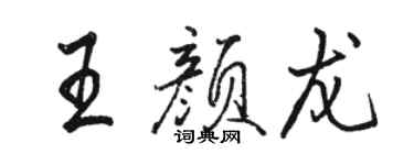 駱恆光王顏龍行書個性簽名怎么寫