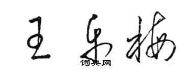 駱恆光王樂梅草書個性簽名怎么寫