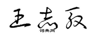 曾慶福王志殷草書個性簽名怎么寫