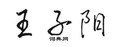 駱恆光王子陽行書個性簽名怎么寫