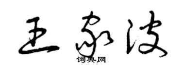 曾慶福王家波草書個性簽名怎么寫