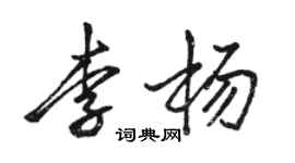 駱恆光李楊行書個性簽名怎么寫