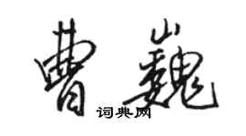 駱恆光曹巍行書個性簽名怎么寫