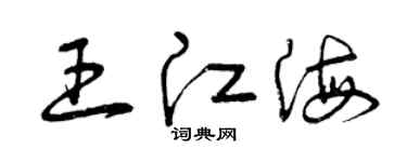 曾慶福王江海草書個性簽名怎么寫