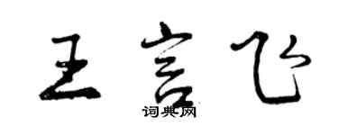 曾慶福王言飛行書個性簽名怎么寫