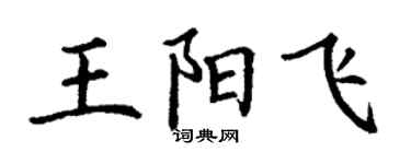 丁謙王陽飛楷書個性簽名怎么寫