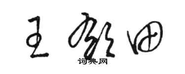 駱恆光王郁田草書個性簽名怎么寫
