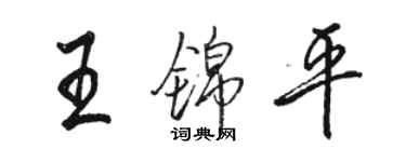 駱恆光王錦平行書個性簽名怎么寫