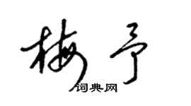 梁錦英梅予草書個性簽名怎么寫