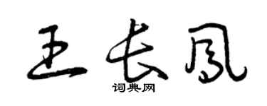 曾慶福王長鳳草書個性簽名怎么寫