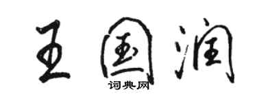 駱恆光王國潤行書個性簽名怎么寫