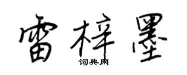 王正良雷梓墨行書個性簽名怎么寫
