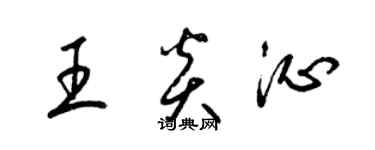 梁錦英王炎沁草書個性簽名怎么寫