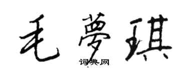 王正良毛夢琪行書個性簽名怎么寫