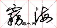 朱錫榮霧海草書怎么寫