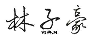 駱恆光林子豪行書個性簽名怎么寫