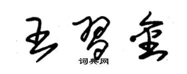 朱錫榮王習金草書個性簽名怎么寫