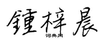 王正良鍾梓晨行書個性簽名怎么寫
