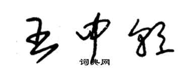 朱錫榮王中朝草書個性簽名怎么寫