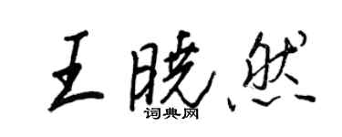 王正良王曉然行書個性簽名怎么寫