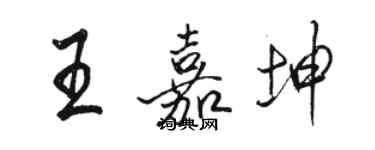 駱恆光王嘉坤行書個性簽名怎么寫