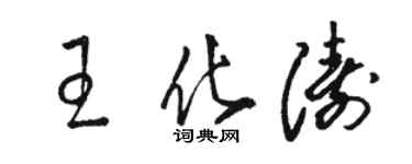 駱恆光王化濤草書個性簽名怎么寫