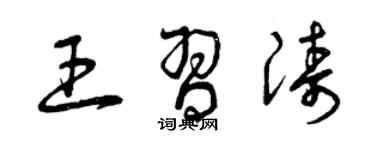 曾慶福王習濤草書個性簽名怎么寫