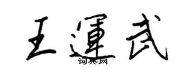 王正良王運武行書個性簽名怎么寫