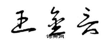 曾慶福王金言草書個性簽名怎么寫