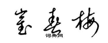 梁錦英崔春梅草書個性簽名怎么寫