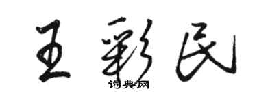 駱恆光王彩民行書個性簽名怎么寫