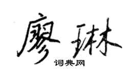 王正良廖琳行書個性簽名怎么寫