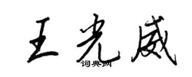 王正良王光威行書個性簽名怎么寫