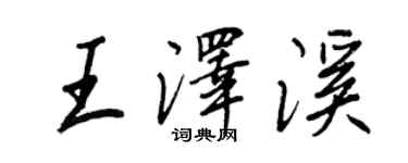 王正良王澤溪行書個性簽名怎么寫